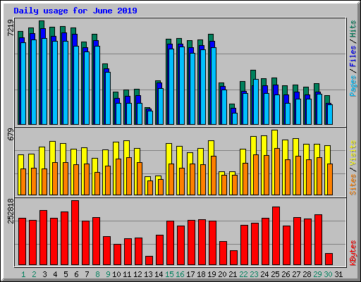 Daily usage for June 2019