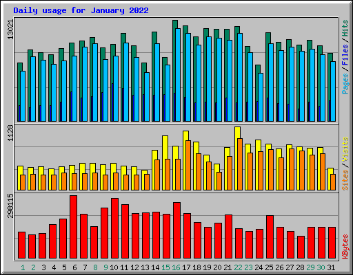 Daily usage for January 2022