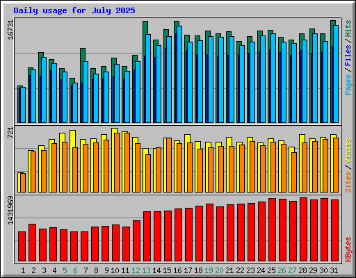 Daily usage for July 2025