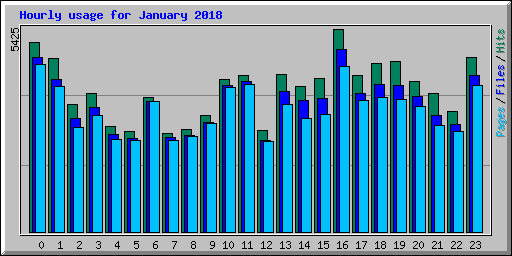 Hourly usage for January 2018