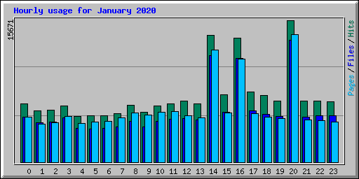 Hourly usage for January 2020