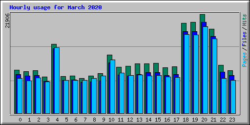 Hourly usage for March 2020