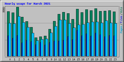 Hourly usage for March 2021
