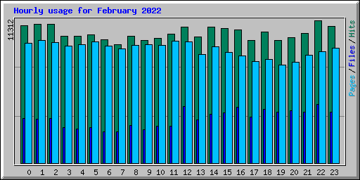 Hourly usage for February 2022