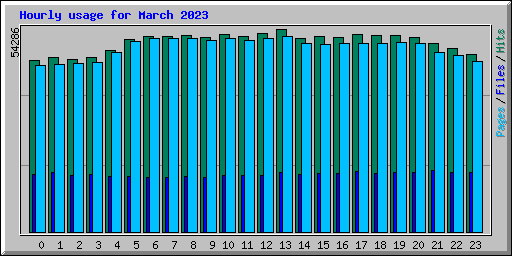 Hourly usage for March 2023